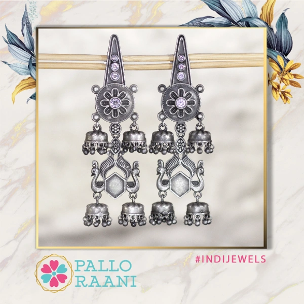 Triangle drop earring in silver-alike - silver